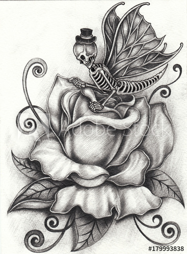 367x500 Art Design Surreal Skull Day Of The Dead Hand Pencil Drawing - Day Of The Dead Drawings