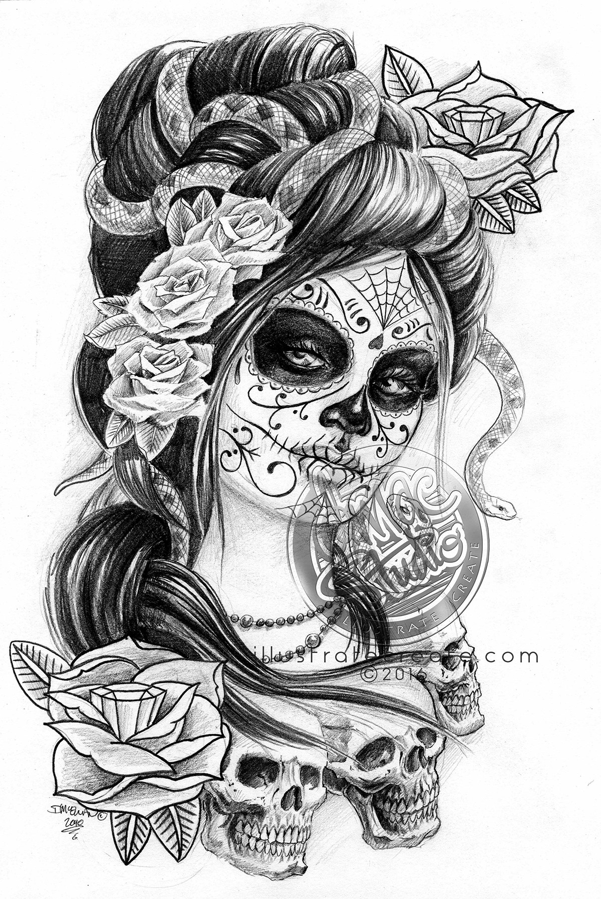 Day Of The Dead Girl Drawing at Explore collection