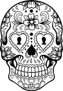 209x300 Ideas Collection Day Of The Dead Sugar Skull Coloring - Day Of The Dead Skeleton Drawings