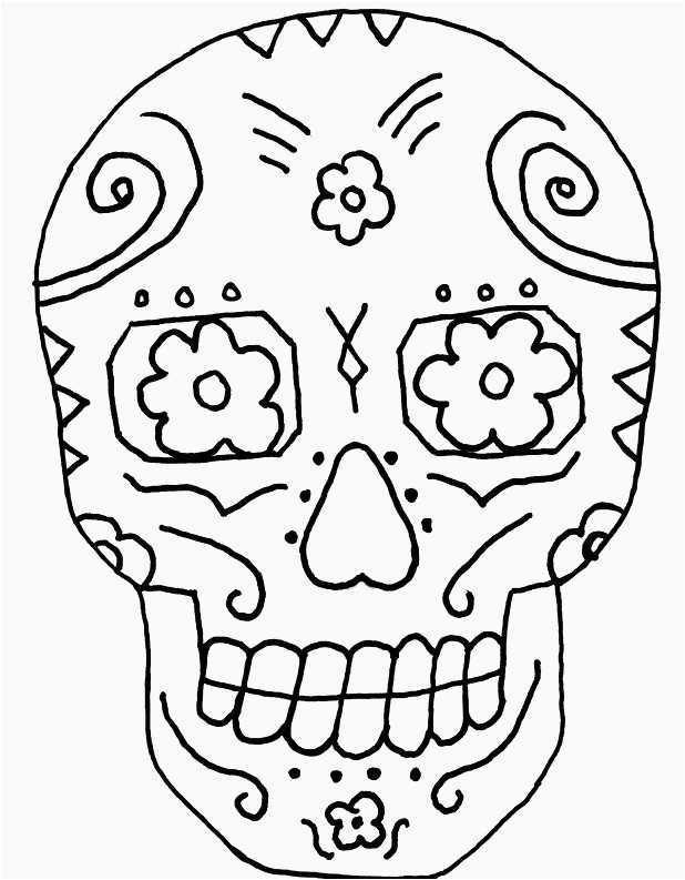618x793 Dia De Los Muertos Coloring Sheets Inspirational Images Best - Day Of The Dead Skull Drawings