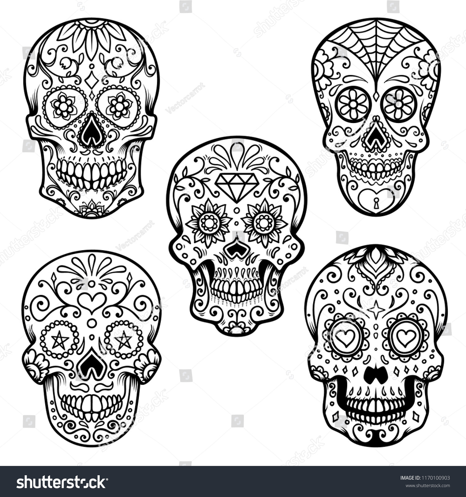 Day Of The Dead Skull Drawings at PaintingValley.com | Explore ...