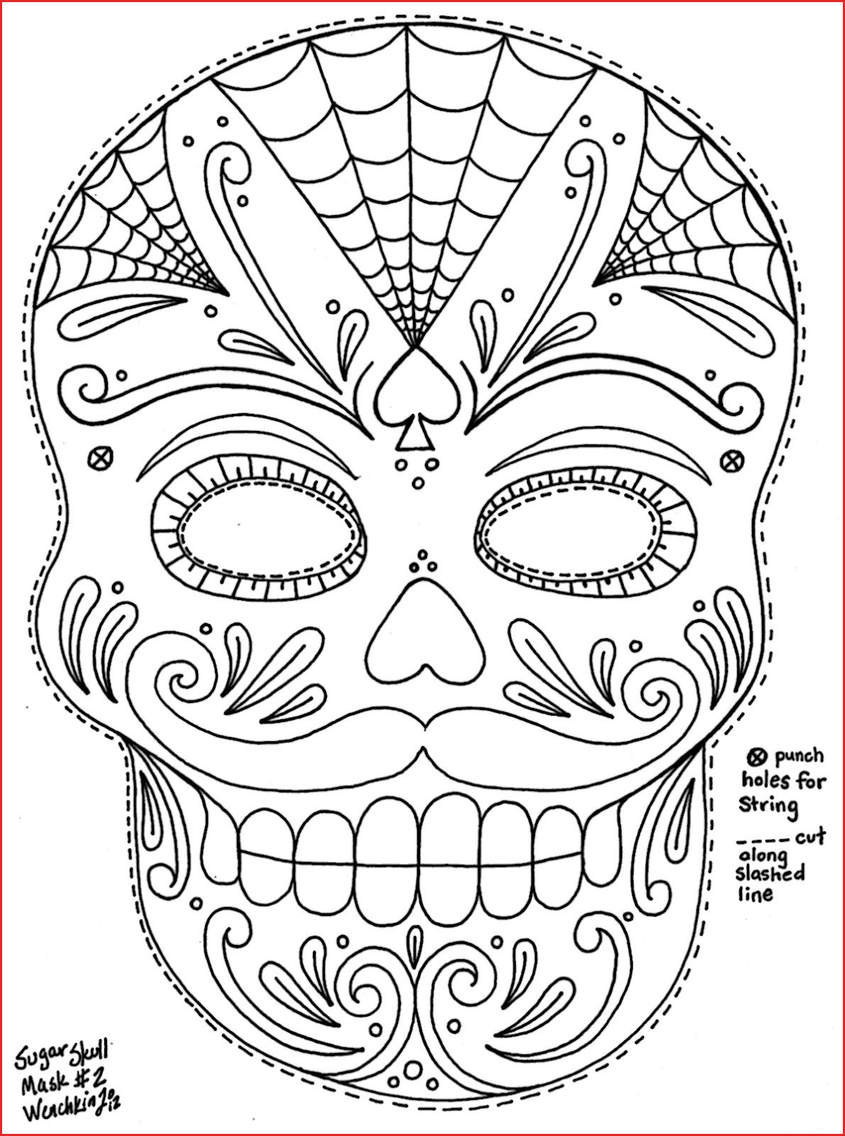 1191x1600 Day Of The Dead Skull Drawings Free Sugar Skull Coloring - Day Of The Dead Skull Drawings