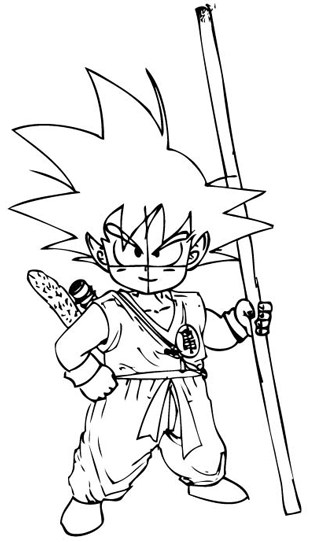 310x542 how to draw son goku as a child from dragon ball z with drawing - Dbz Goku Drawing