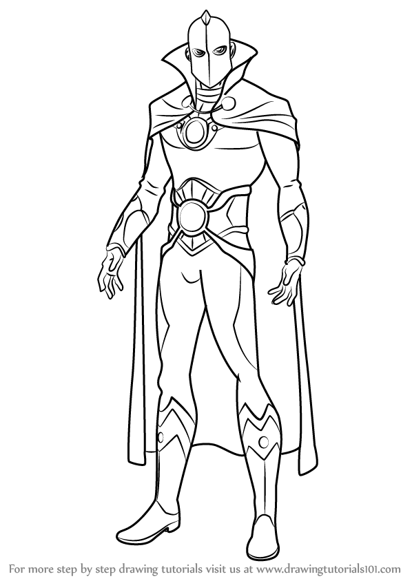 598x844 Learn How To Draw Doctor Fate - Dc Comics Drawings