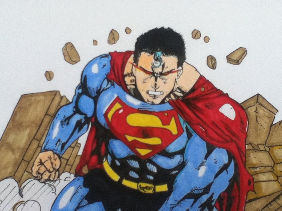960x720 Drawing Superman Man Of Steel, Dc Comics - Dc Drawings
