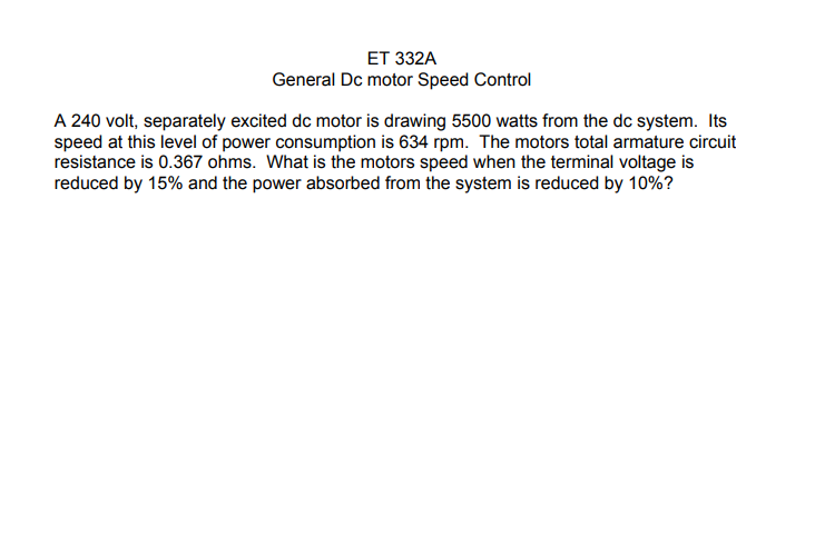 732x500 Solved Et General Dc Motor Speed Control A Volt - Dc Motor Drawing