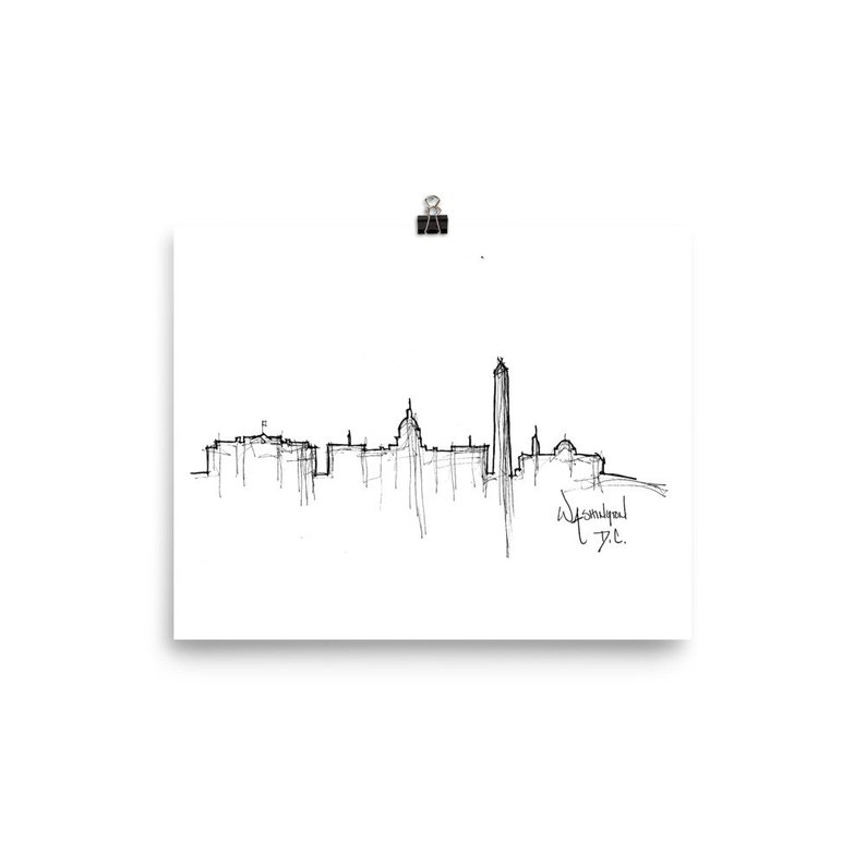 794x794 washington d c skyline art print d c print d c poster etsy - Dc Skyline Drawing