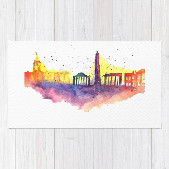 700x700 Washington D C Skyline Rug - Dc Skyline Drawing