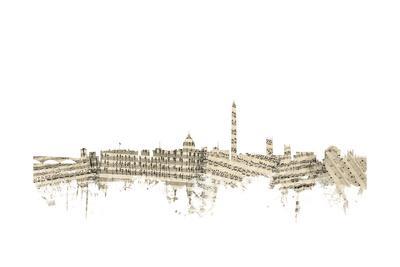 400x267 washington dc skyline sheet music cityscape art print - Dc Skyline Drawing