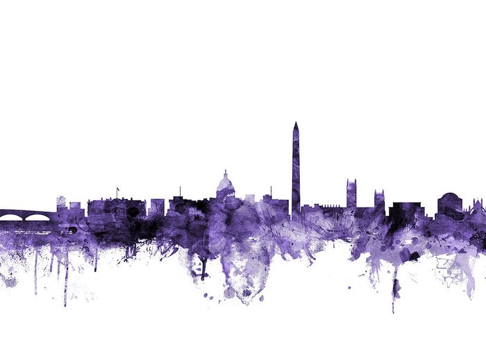 700x500 washington dc skyline greeting card for sale - Dc Skyline Drawing