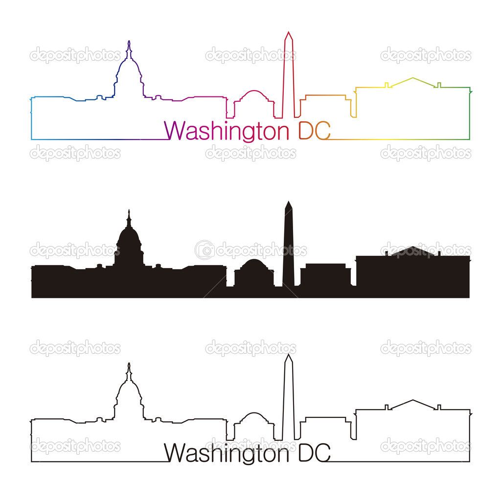 1024x1024 washington dc skyline silhouette - Dc Skyline Drawing