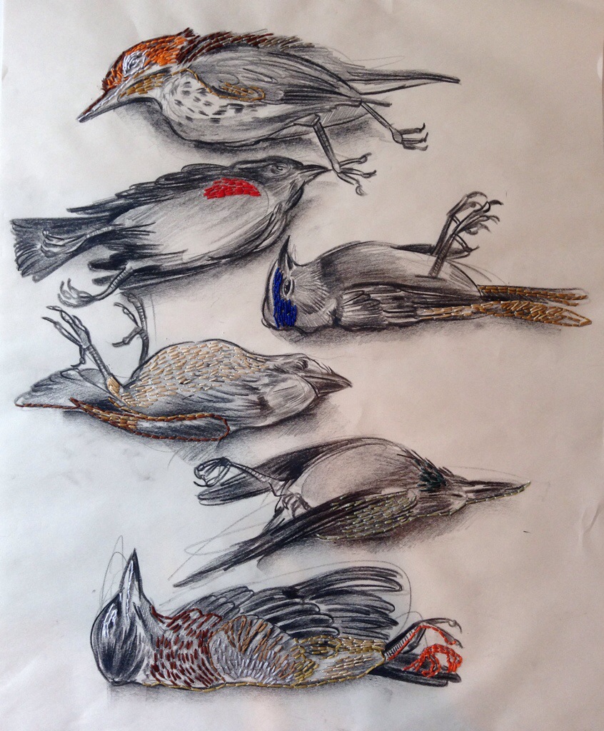 846x1024 Their Heart Grew Cold They Let Their Wings Dead Birds - Dead Bird Drawing