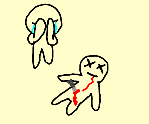 300x250 Person Crying Over Dead Body Drawing - Dead Body Drawing