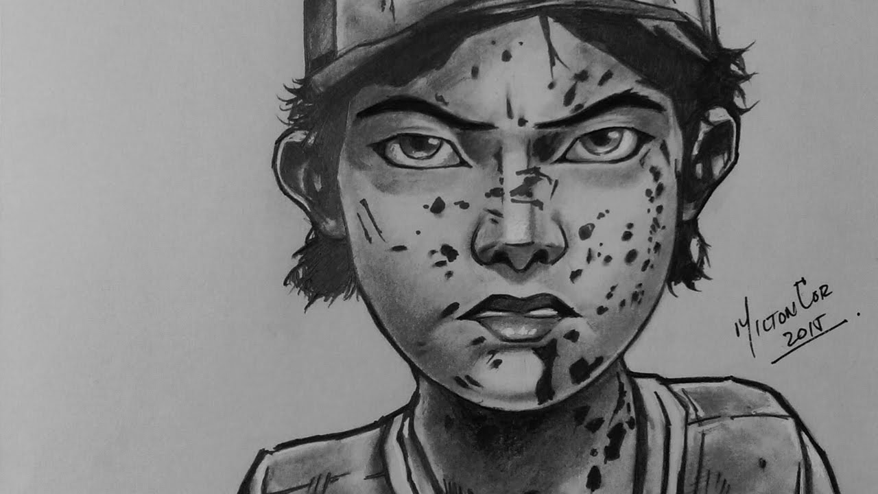 1280x720 drawing clementine from the walking dead - Dead Drawing