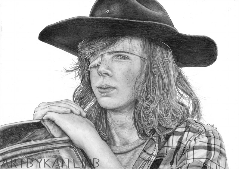 794x561 print carl grimes the walking dead drawing etsy - Dead Drawing