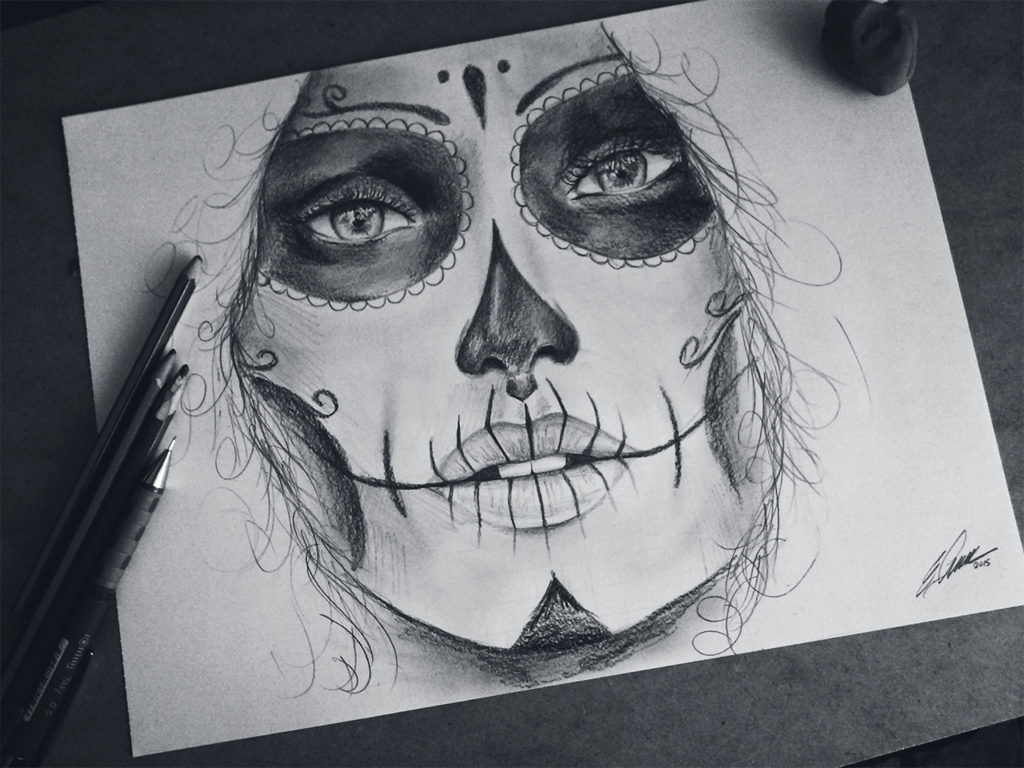 1024x768 Day Of The Dead Drawings - Dead Drawing