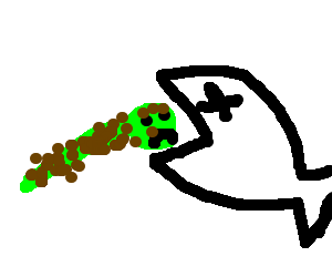 300x250 Dead Fish Eating A Worm Covered In Shit Drawing - Dead Fish Drawing