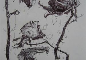 300x210 drawings of dead roses rose wilted flower tattoo dead roses - Dead Flower Drawing