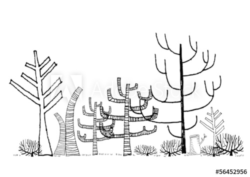 500x354 Dead Forest Drawing Vector - Dead Forest Drawing