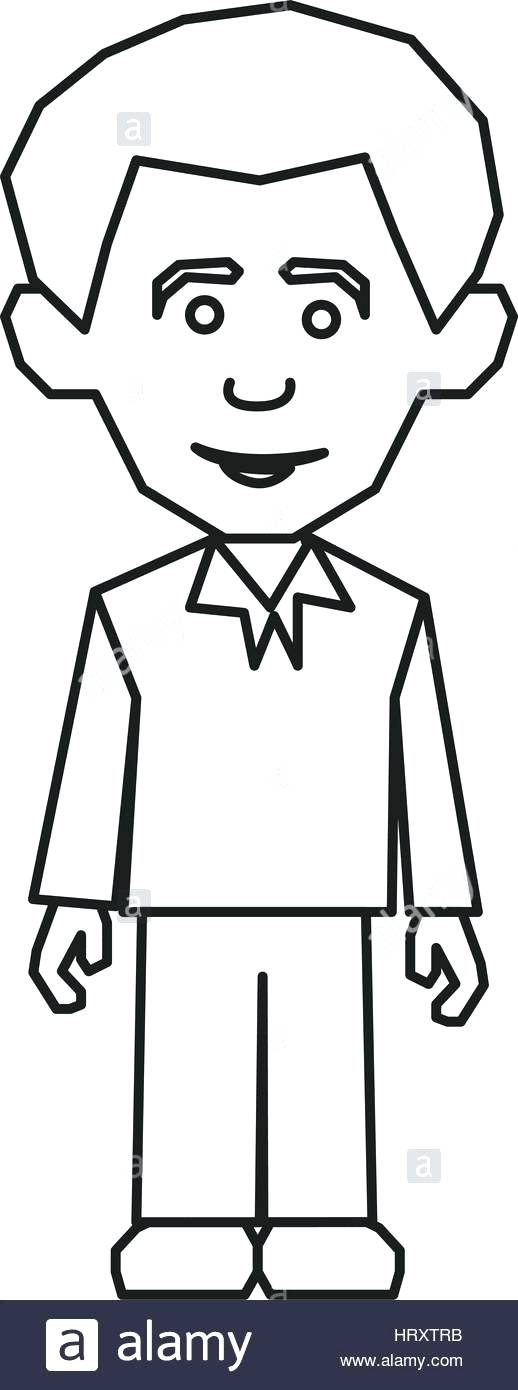 518x1390 man outline sketch silhouette man dressed casual style stock image - Dead Mans Drawing