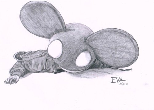 500x357 Drawing - Dead Mouse Drawing