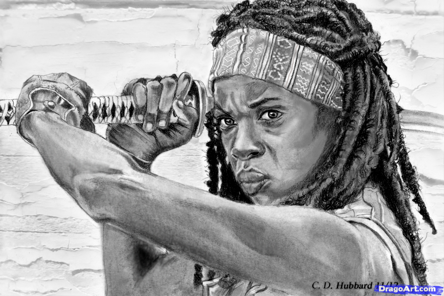 1500x1002 how to draw michonne, michonne from the walking dead, danai gurira - Dead People Drawing