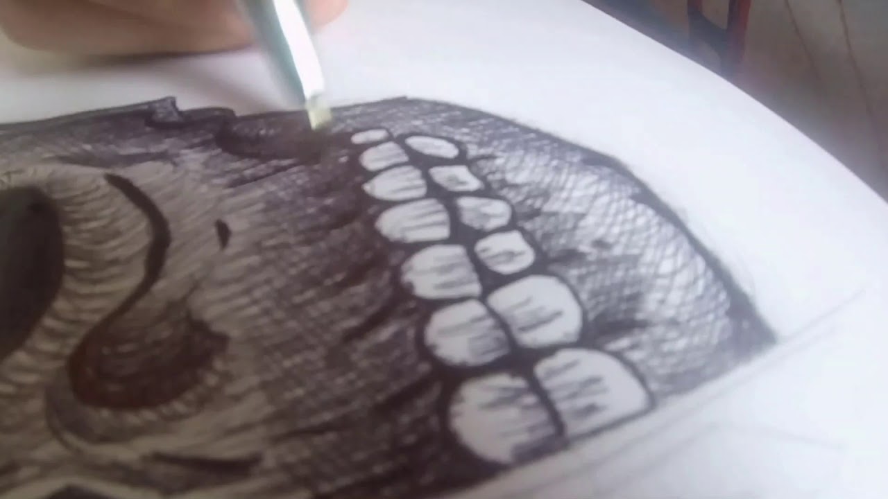 1280x720 Drawing A Half Dead Person - Dead Person Drawing