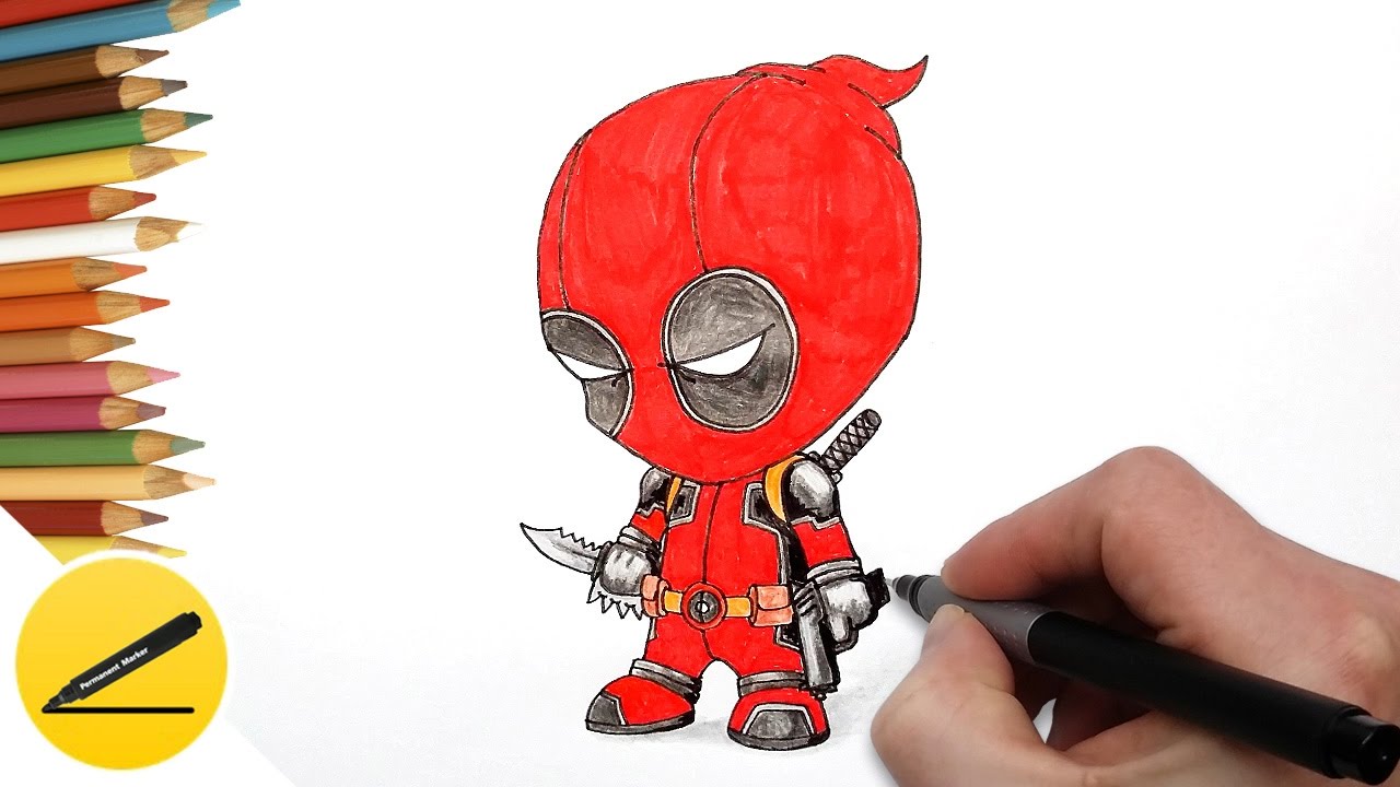 1280x720 how to draw deadpool - Deadpool Chibi Drawing