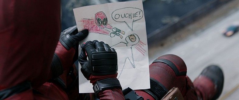 786x329 deadpool trailer screengrab crayon art drawing deadpool trailers - Deadpool Crayon Drawing