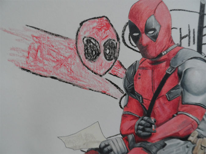 675x506 Greg Johnson - Deadpool Crayon Drawing