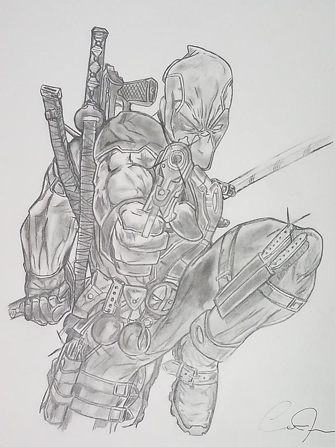 675x900 Deadpool Drawing - Deadpool Drawing