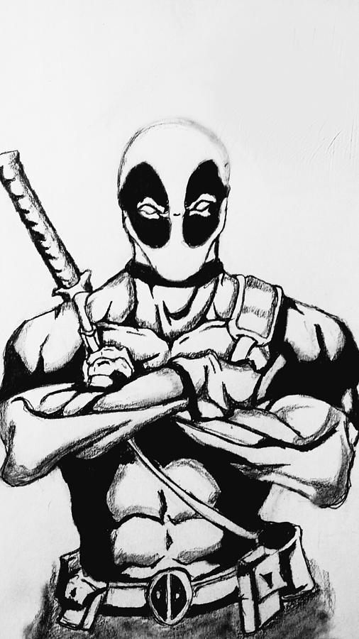 506x900 Deadpool Drawing - Deadpool Drawing