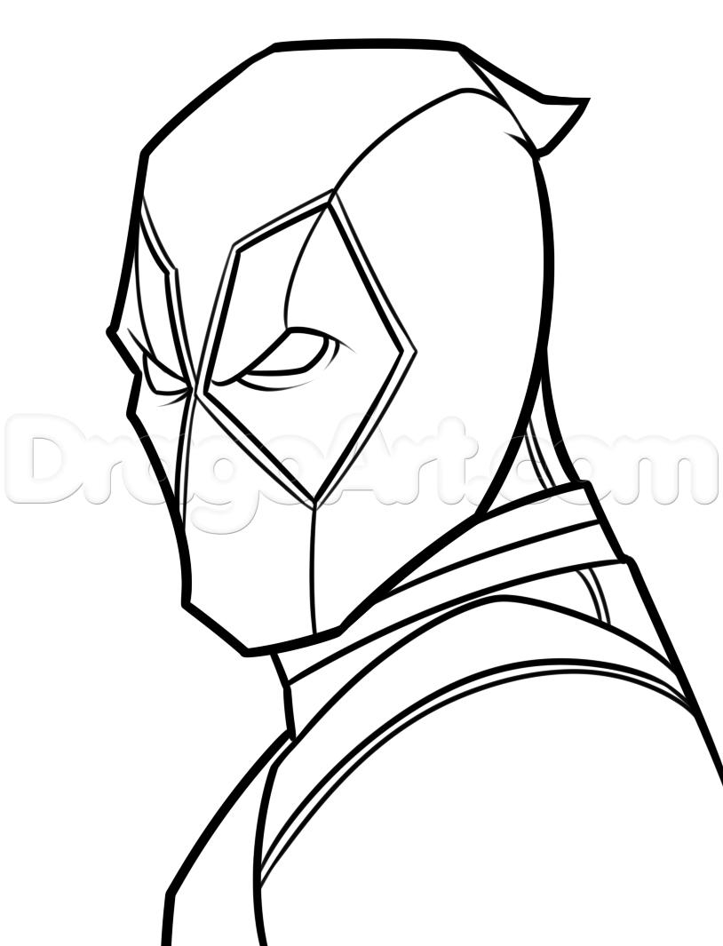 814x1065 Drawing Deadpool Easy, Step - Deadpool Drawing