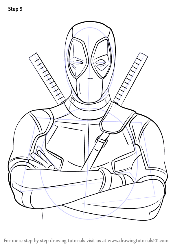 598x844 Learn How To Draw Deadpool - Deadpool Drawing