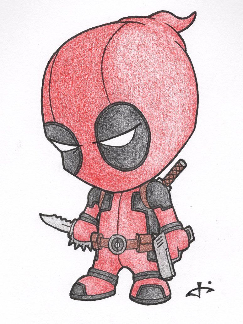 774x1031 Little Deadpool In Drawings - Deadpool Drawing