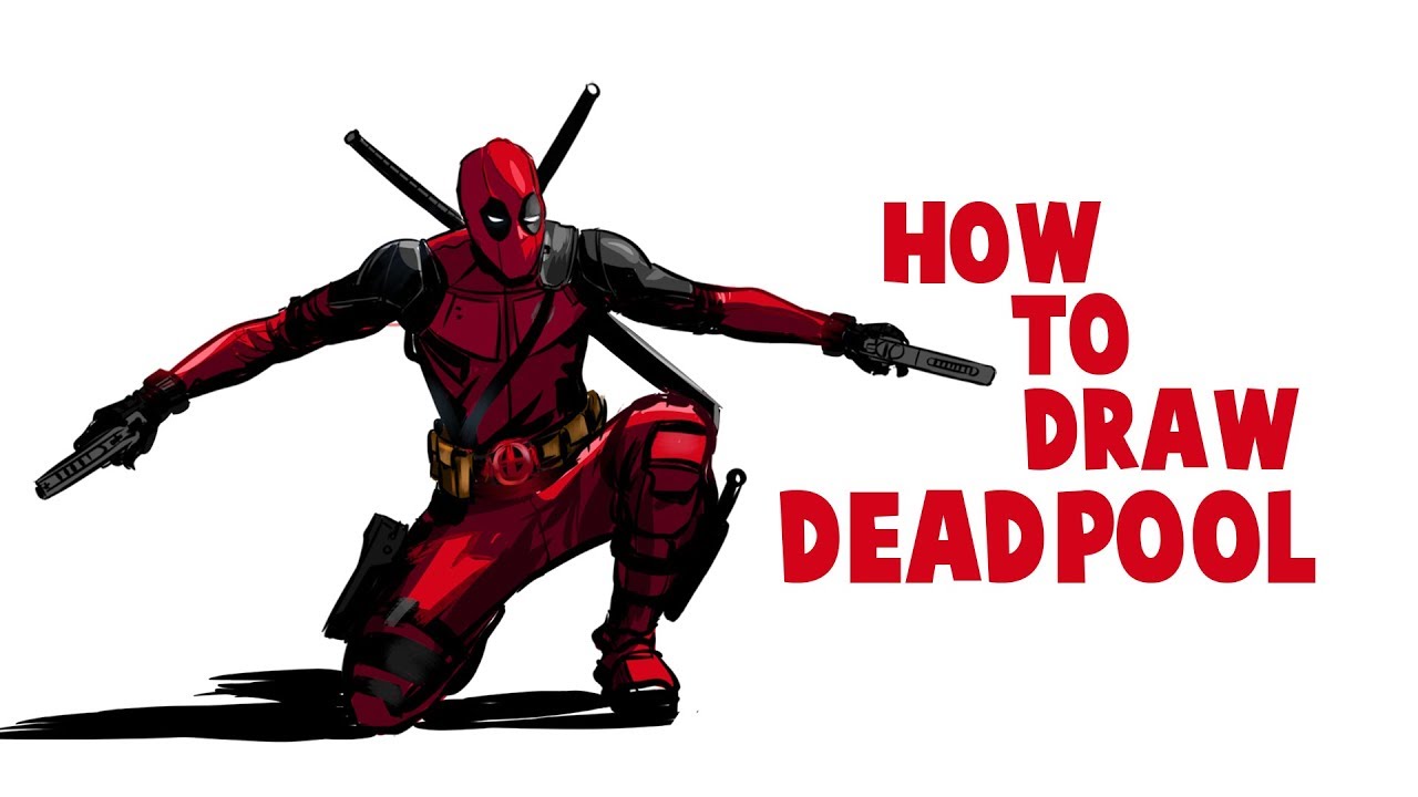 1280x720 How To Draw Deadpool Drawing Deadpool Full Body Drawing - Deadpool Drawing In Pencil Full Body