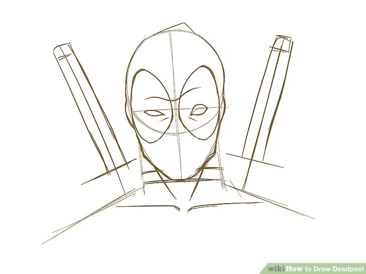 728x546 How To Draw Deadpool - Deadpool Drawing In Pencil Full Body