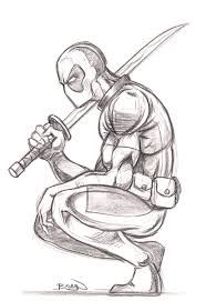 Deadpool Drawing In Pencil Full Body At Paintingvalleycom