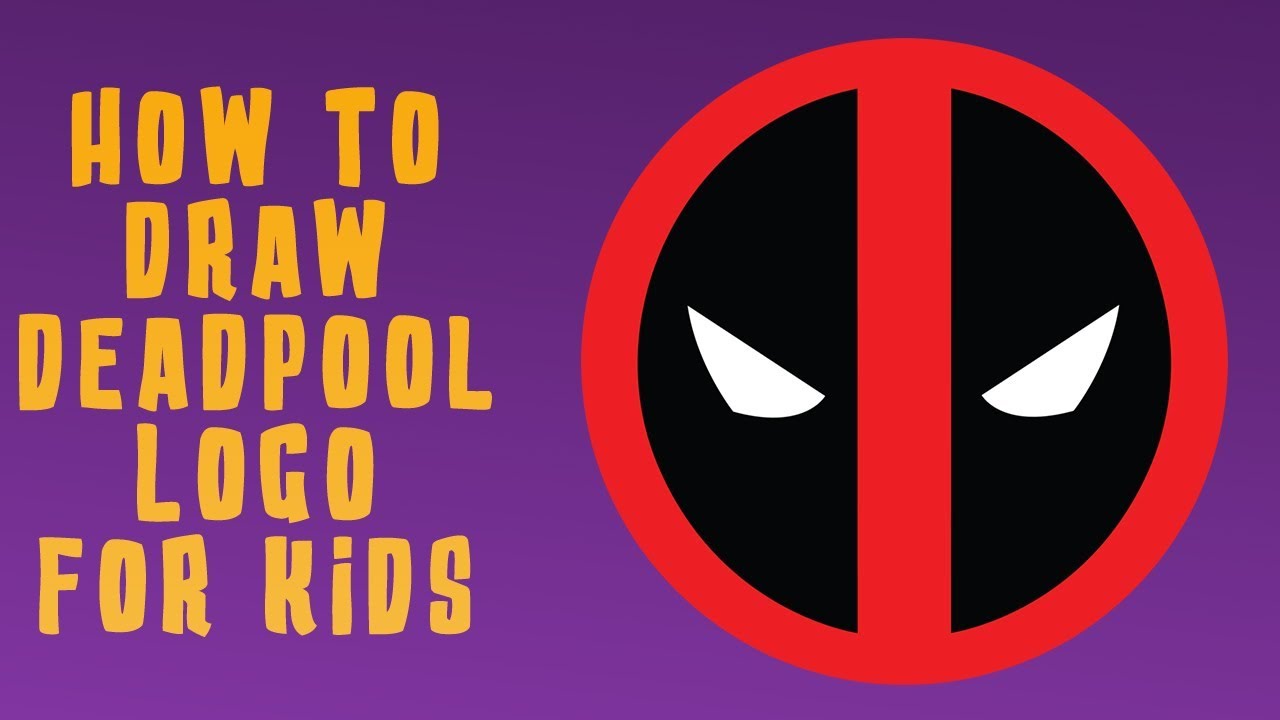 1280x720 Deadpool Logo Drawing And Coloring For Kids How To Draw Deadpool - Deadpool Logo Drawing