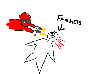 300x250 Deadpool Unceremoniously Kills Francis Drawing - Deadpools Drawing Of Francis
