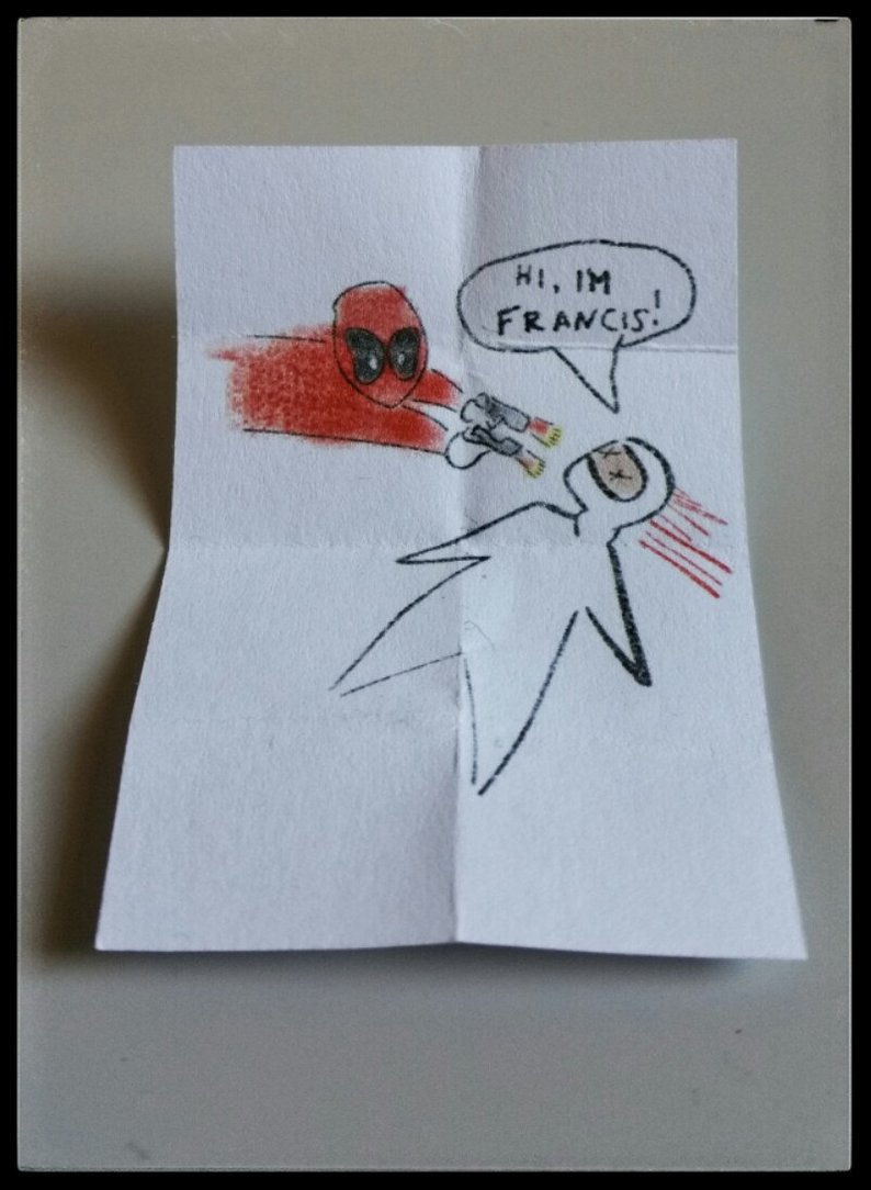 794x1084 Deadpool Hi I'm Francis Draw In One Of Sixth Etsy - Deadpools Drawing Of Francis