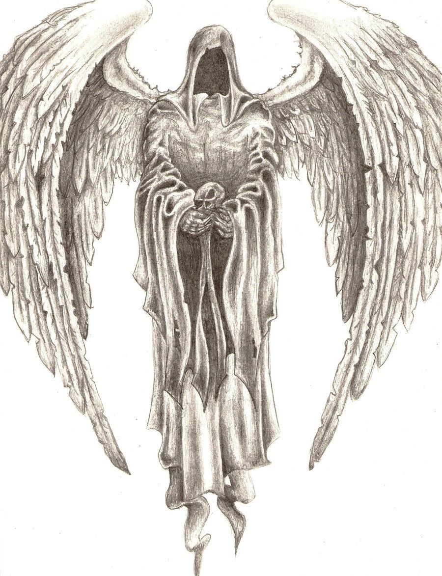 900x1173 Dark Angel Tattoo Statue Tattoo Fallen Angel Tattoo - Death Angel Drawing