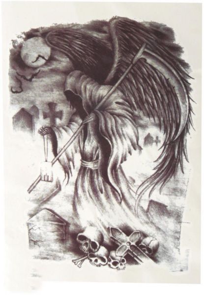 415x600 Large Death Angel Design Temporary Tattoo Souq - Death Angel Drawing