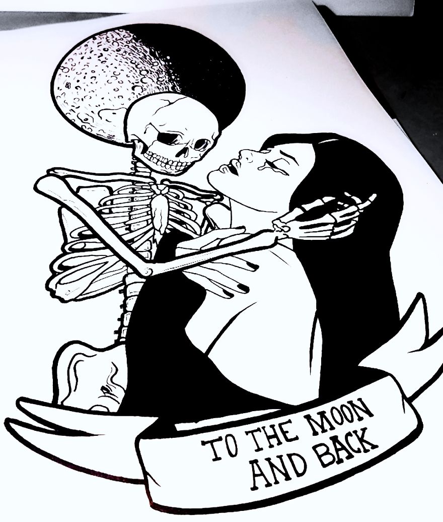 880x1036 I Illustrate The Idea Of Embracing Death In Pop Art Drawings - Death Drawings
