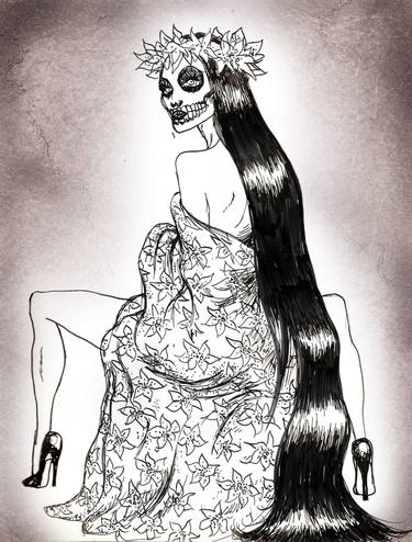 375x494 Black Death Drawing - Death Drawings