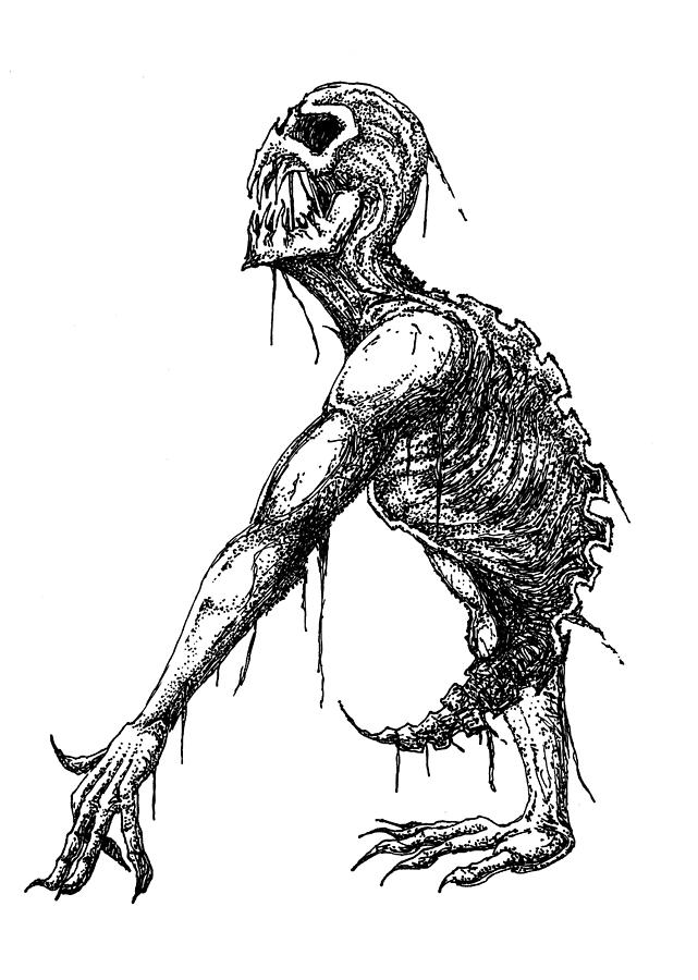 641x900 Creeping Death Drawing - Death Drawings