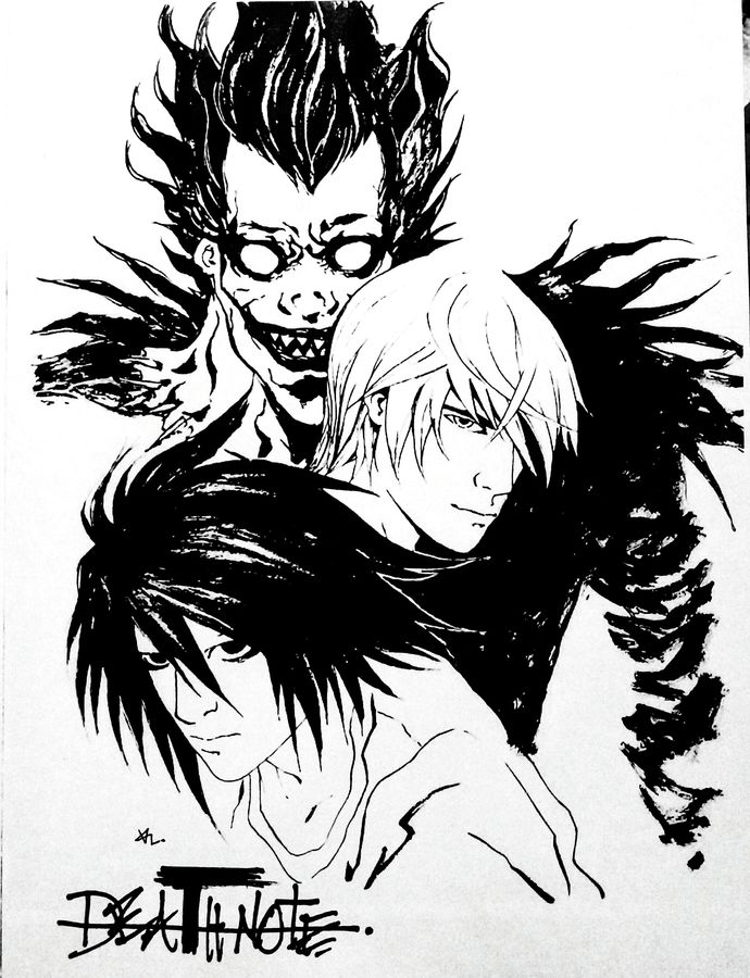 690x900 Deathnote Painting - Death Note Drawings