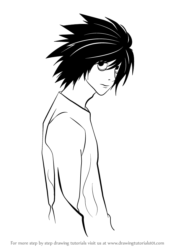596x842 Learn How To Draw L From Death Note - Death Note Drawings