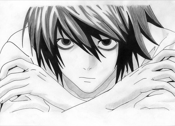 600x434 Drawing Death Note L, Death Parade, Death - Death Note Drawings
