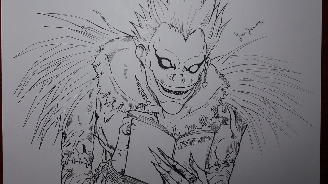 1280x720 Speed Drawing Ryuk - Death Note Drawings